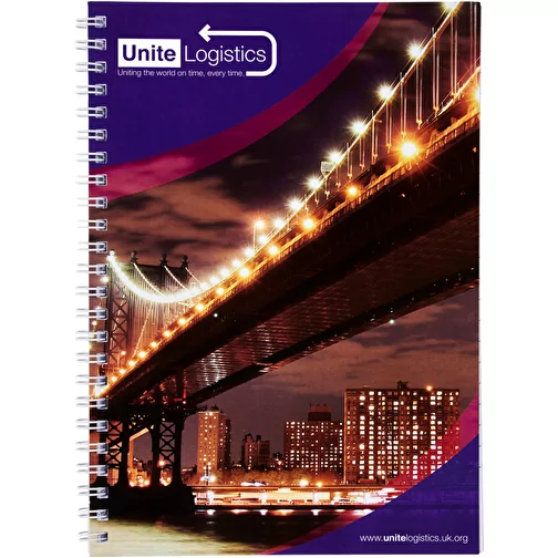 Carnet de notes à spirales A5 Desk-Mate® avec couverture arrière imprimée, Image 2