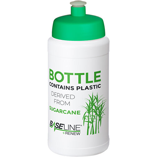 Baseline Plus Renew 500 Ml Sportflasche , weiss, grün, Zuckerrohr Biokunststoff, 90% PP Kunststoff, 10% TPE Kunststoff, 18,30cm (Höhe), Bild 2