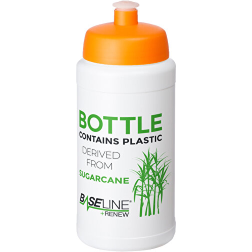 Baseline Plus Renew 500 Ml Sportflasche , weiß, orange, Zuckerrohr Biokunststoff, 90% PP Kunststoff, 10% TPE Kunststoff, 18,30cm (Höhe), Bild 2
