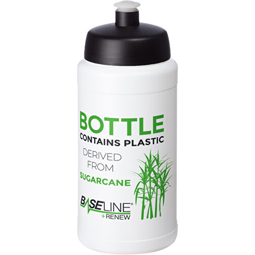 Baseline Plus Renew 500 Ml Sportflasche , weiß, schwarz, Zuckerrohr Biokunststoff, 90% PP Kunststoff, 10% TPE Kunststoff, 18,30cm (Höhe), Bild 2
