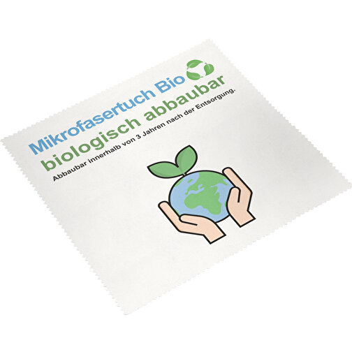 Biodegradowalna sciereczka z mikrofibry 20 x 20 cm, w przezroczystym etui ochronnym z rzepem, Obraz 3