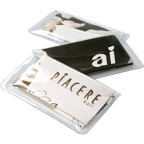 Paño de microfibra ECO de PET reciclado (rPET) 15 x 15 cm, con bolsa protectora transparente de PVC, Imagen 6