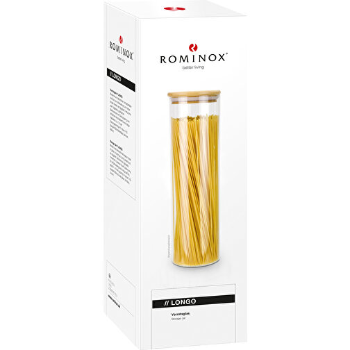 ROMINOX® Vorratsglas // Longo , Borosilikatglas, Silikon, Bambus, 8,70cm x 29,70cm x 8,70cm (Länge x Höhe x Breite), Bild 3