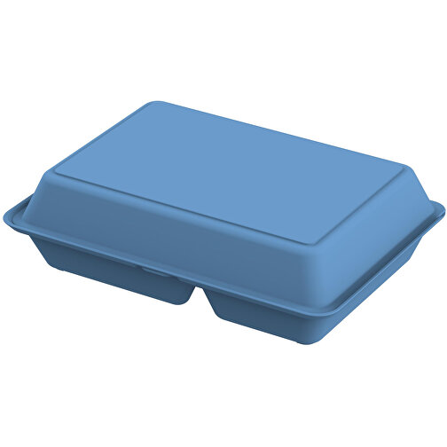 Menübox 'ToGo' XL, 3-geteilt , behagliches blau, Kunststoff, 21,00cm x 8,40cm x 29,00cm (Länge x Höhe x Breite), Bild 1