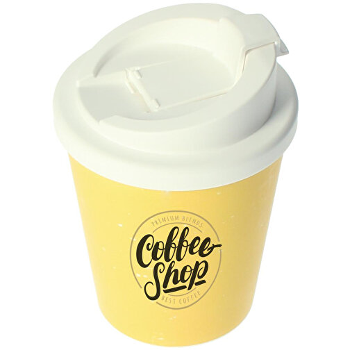 Kaffeebecher 'Premium Deluxe' Small , standard-gelb/weiß, Kunststoff, 12,00cm (Höhe), Bild 2