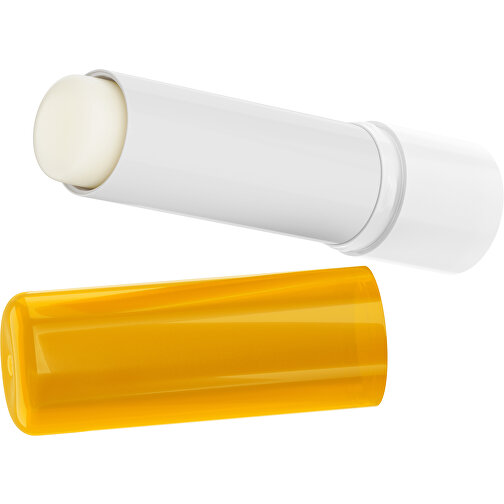 Lippenpflegestift 'Lipcare Original' Mit Polierter Oberfläche , gelb-orange / weiss, Kunststoff, 6,90cm (Höhe), Bild 1