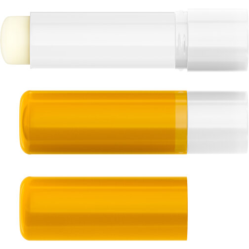 Lippenpflegestift 'Lipcare Original' Mit Polierter Oberfläche , gelb-orange / weiss, Kunststoff, 6,90cm (Höhe), Bild 4