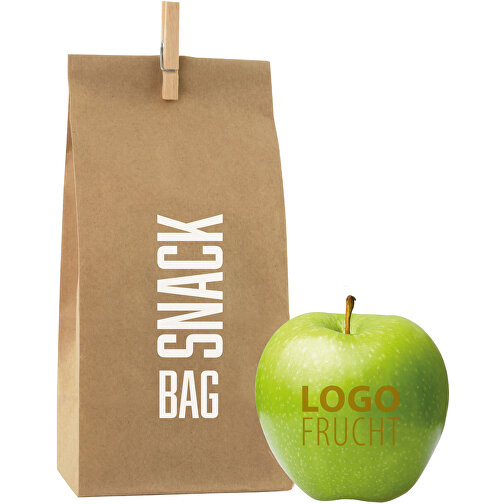 LogoFrucht Apple-Bag - Grün - Hazelnut , gold, Papier, 8,00cm x 23,00cm x 11,00cm (Länge x Höhe x Breite), Bild 1