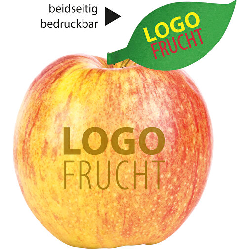 LogoFrucht Apfel Rot - Hazelnut + Apfelblatt , braun, 7,50cm (Höhe), Bild 1