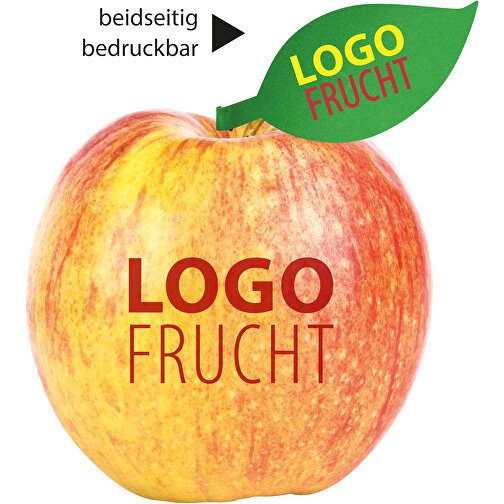 LogoFrucht Apfel Rot - Strawberry + Apfelblatt , rot, 7,50cm (Höhe), Bild 1