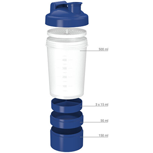 Shaker 'Protein', Pro 2+, 0,40 L , transparent/teal, Kunststoff, 22,80cm (Höhe), Bild 2