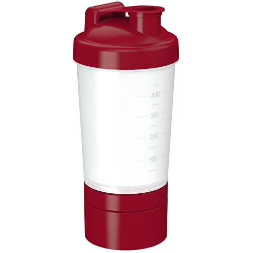 Shaker 'Protein', Pro 2+, 0,40 L , transparent/standard-rot, Kunststoff, 22,80cm (Höhe), Bild 1