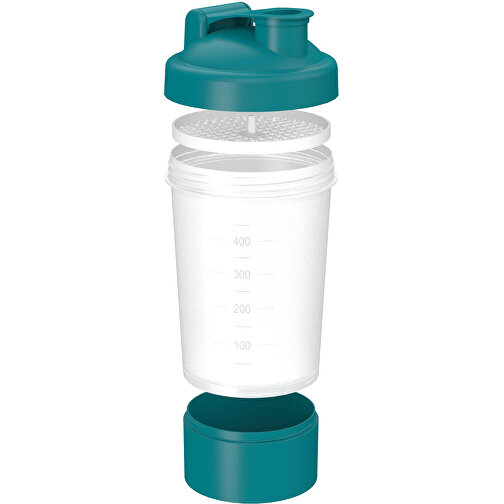Shaker 'Protein', Pro 1, 0,40 L , transparent/standard-blau PP, Kunststoff, 20,80cm (Höhe), Bild 4