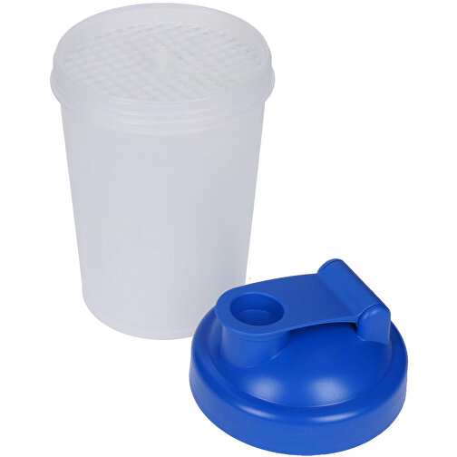Shaker 'Protein', 0,40 L , Transluzent/standard-blau PP, Kunststoff, 16,00cm (Höhe), Bild 2