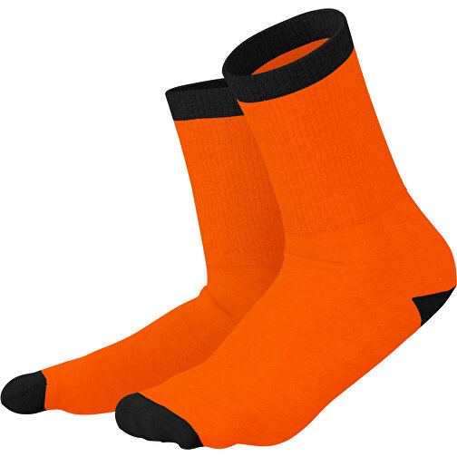 Boris - Die Premium Tennis Socke , orange / schwarz, 85% Natur Baumwolle, 12% regeniertes umwelftreundliches Polyamid, 3% Elastan, 36,00cm x 0,40cm x 8,00cm (Länge x Höhe x Breite), Bild 1