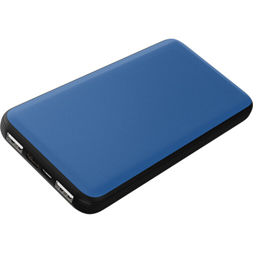 Duale Powerbank CustomColor Ink. Wireless Charger , dunkelblau / schwarz, ABS-Kunststoff, Polycarbonat (PC), 15,30cm x 1,20cm x 7,60cm (Länge x Höhe x Breite), Bild 1