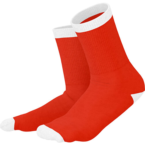 Boris - Die Premium Tennis Socke , rot / weiß, 85% Natur Baumwolle, 12% regeniertes umwelftreundliches Polyamid, 3% Elastan, 36,00cm x 0,40cm x 8,00cm (Länge x Höhe x Breite), Bild 1