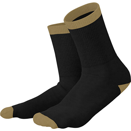Boris - Die Premium Tennis Socke , schwarz / gold, 85% Natur Baumwolle, 12% regeniertes umwelftreundliches Polyamid, 3% Elastan, 36,00cm x 0,40cm x 8,00cm (Länge x Höhe x Breite), Bild 1