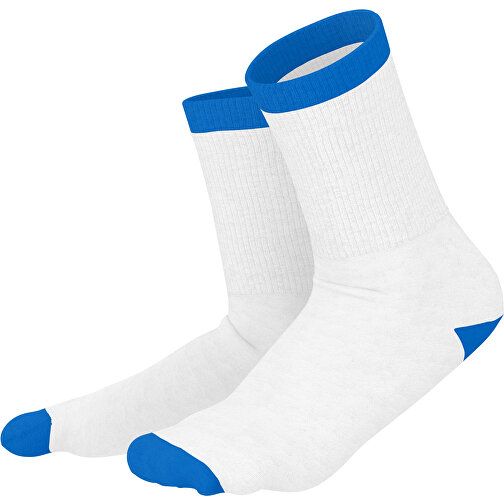 Boris - Die Premium Tennis Socke , weiß / kobaltblau, 85% Natur Baumwolle, 12% regeniertes umwelftreundliches Polyamid, 3% Elastan, 36,00cm x 0,40cm x 8,00cm (Länge x Höhe x Breite), Bild 1