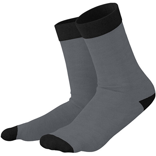 Adam - Die Premium Business Socke , dunkelgrau / schwarz, 85% Natur Baumwolle, 12% regeniertes umwelftreundliches Polyamid, 3% Elastan, 36,00cm x 0,40cm x 8,00cm (Länge x Höhe x Breite), Bild 1