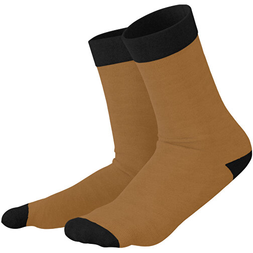 Adam - Die Premium Business Socke , erdbraun / schwarz, 85% Natur Baumwolle, 12% regeniertes umwelftreundliches Polyamid, 3% Elastan, 36,00cm x 0,40cm x 8,00cm (Länge x Höhe x Breite), Bild 1