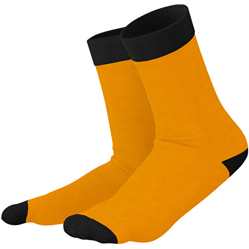 Adam - Die Premium Business Socke , kürbisorange / schwarz, 85% Natur Baumwolle, 12% regeniertes umwelftreundliches Polyamid, 3% Elastan, 36,00cm x 0,40cm x 8,00cm (Länge x Höhe x Breite), Bild 1