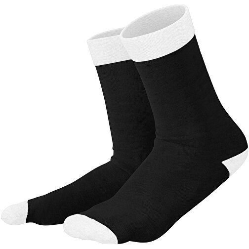 Adam - Die Premium Business Socke , schwarz / weiß, 85% Natur Baumwolle, 12% regeniertes umwelftreundliches Polyamid, 3% Elastan, 36,00cm x 0,40cm x 8,00cm (Länge x Höhe x Breite), Bild 1