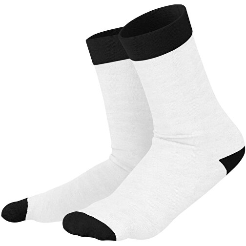 Adam - Die Premium Business Socke , weiss / schwarz, 85% Natur Baumwolle, 12% regeniertes umwelftreundliches Polyamid, 3% Elastan, 36,00cm x 0,40cm x 8,00cm (Länge x Höhe x Breite), Bild 1