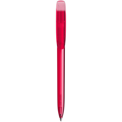 BIC® Super Clip Kugelschreiber Siebdruck , BiC, transparentes rosa, Kunststoff, 14,40cm x 1,20cm (Länge x Breite), Bild 1