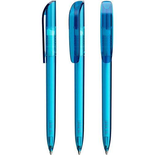 BIC® Super Clip Kugelschreiber Siebdruck , BiC, transparentes blau, Kunststoff, 14,40cm x 1,20cm (Länge x Breite), Bild 4