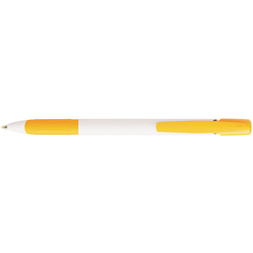BIC® Ecolutions® Media Clic Grip Kugelschreiber , BiC, gelb/weiß/gelb, 37% Kunstoff recycelten, 14,70cm x 1,30cm (Länge x Breite), Bild 3
