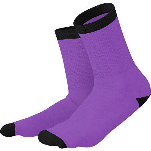 Boris - Die Premium Tennis Socke , lavendellila / schwarz, 85% Natur Baumwolle, 12% regeniertes umwelftreundliches Polyamid, 3% Elastan, 36,00cm x 0,40cm x 8,00cm (Länge x Höhe x Breite), Bild 1