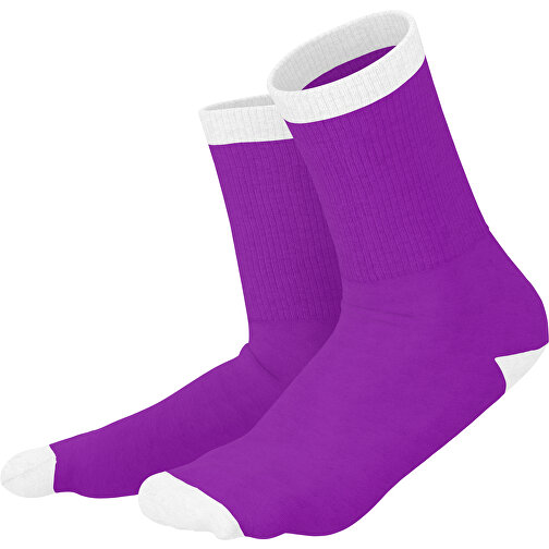 Boris - Die Premium Tennis Socke , dunkelmagenta / weiss, 85% Natur Baumwolle, 12% regeniertes umwelftreundliches Polyamid, 3% Elastan, 36,00cm x 0,40cm x 8,00cm (Länge x Höhe x Breite), Bild 1