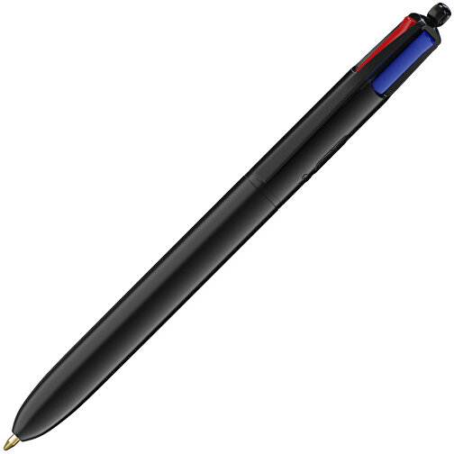BIC® 4 Colours Kugelschreiber Siebdruck , BiC, schwarz, Kunststoff, 14,40cm x 1,60cm (Länge x Breite), Bild 2