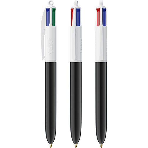 BIC® 4 Colours Kugelschreiber Digital , BiC, weiß/schwarz, Kunststoff, 14,40cm x 1,60cm (Länge x Breite), Bild 4