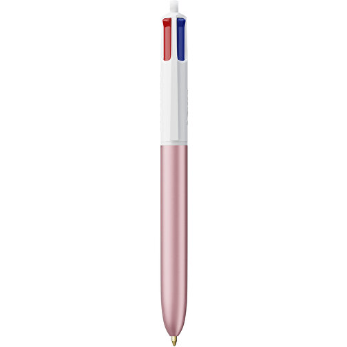 BIC® 4 Colours Glacé Siebdruck , BiC, rosa glacé/weiß, Kunststoff, 14,40cm x 1,60cm (Länge x Breite), Bild 1