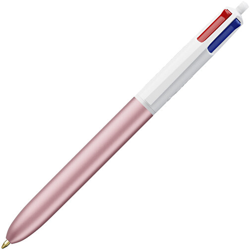 BIC® 4 Colours Glacé Siebdruck , BiC, rosa glacé/weiß, Kunststoff, 14,40cm x 1,60cm (Länge x Breite), Bild 2