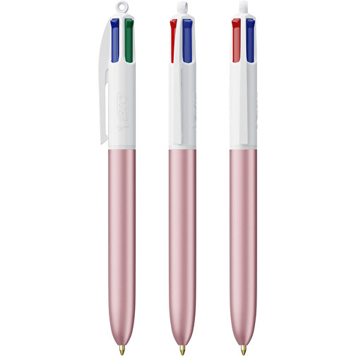 BIC® 4 Colours Glacé Siebdruck , BiC, rosa glacé/weiß, Kunststoff, 14,40cm x 1,60cm (Länge x Breite), Bild 4