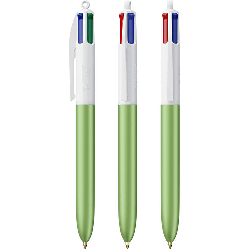 BIC® 4 Colours Glacé Siebdruck , BiC, grün glasiert/weiß, Kunststoff, 14,40cm x 1,60cm (Länge x Breite), Bild 4