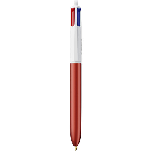BIC® 4 Colours Glacé Siebdruck , BiC, rot glacé/weiß, Kunststoff, 14,40cm x 1,60cm (Länge x Breite), Bild 1