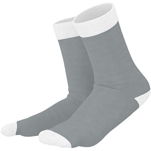 Adam - Die Premium Business Socke , silber / weiss, 85% Natur Baumwolle, 12% regeniertes umwelftreundliches Polyamid, 3% Elastan, 36,00cm x 0,40cm x 8,00cm (Länge x Höhe x Breite), Bild 1