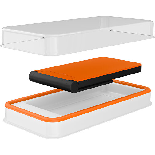 WirelessView - Der Klapp-Ständer Mit Kabellosem Ladegerät , orange / schwarz, Kunststoff, 13,60cm x 1,30cm x 7,30cm (Länge x Höhe x Breite), Bild 3