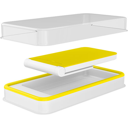 WirelessView - Der Klapp-Ständer Mit Kabellosem Ladegerät , gelb / weiß, Kunststoff, 13,60cm x 1,30cm x 7,30cm (Länge x Höhe x Breite), Bild 3