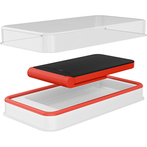 WirelessView - Der Klapp-Ständer Mit Kabellosem Ladegerät , schwarz / rot, Kunststoff, 13,60cm x 1,30cm x 7,30cm (Länge x Höhe x Breite), Bild 3