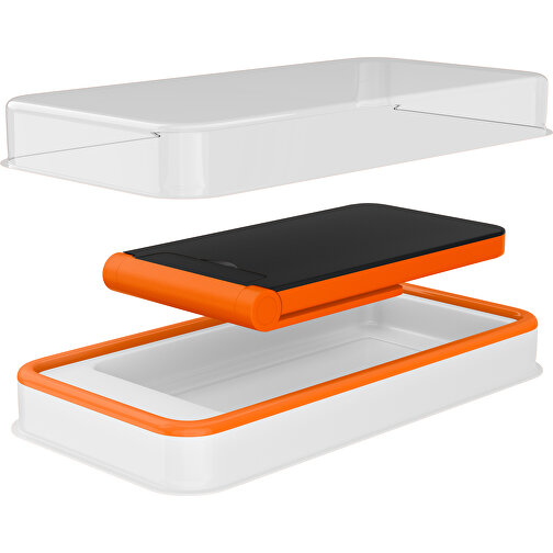 WirelessView - Der Klapp-Ständer Mit Kabellosem Ladegerät , schwarz / orange, Kunststoff, 13,60cm x 1,30cm x 7,30cm (Länge x Höhe x Breite), Bild 3