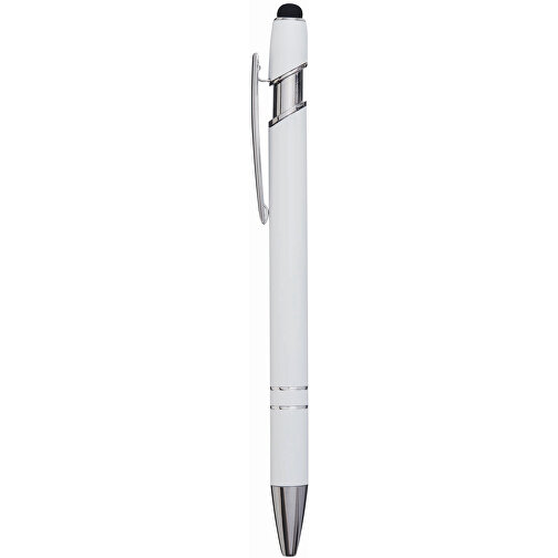 Aluminium-Kugelschreiber MERCHANT , weiß, Aluminium / Silikon, 14,20cm (Länge), Bild 1