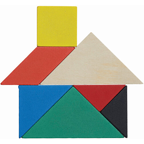 Holz-Puzzle TANGRAM BASE , bunt, Holz, 9,90cm x 0,70cm x 9,90cm (Länge x Höhe x Breite), Bild 4