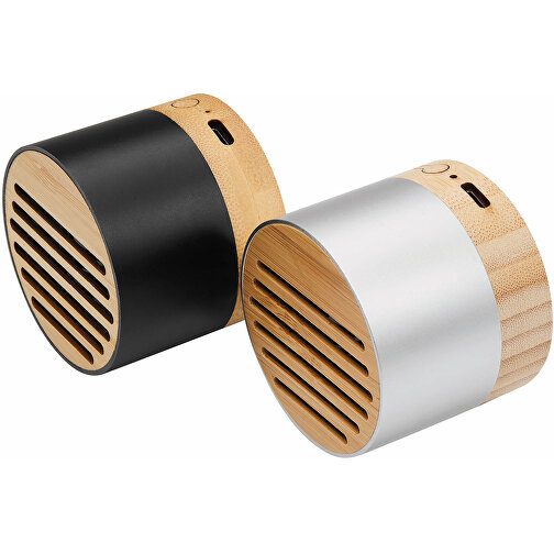 Wireless-Lautsprecher PURE SOUND , schwarz, Aluminium / Bambus, 5,10cm (Länge), Bild 6
