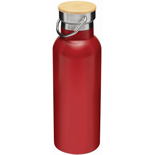 Vakuum-Trinkflasche ECO FLAVOUR , rot, Edelstahl / Bambus / Silikon, 22,30cm (Länge), Bild 1