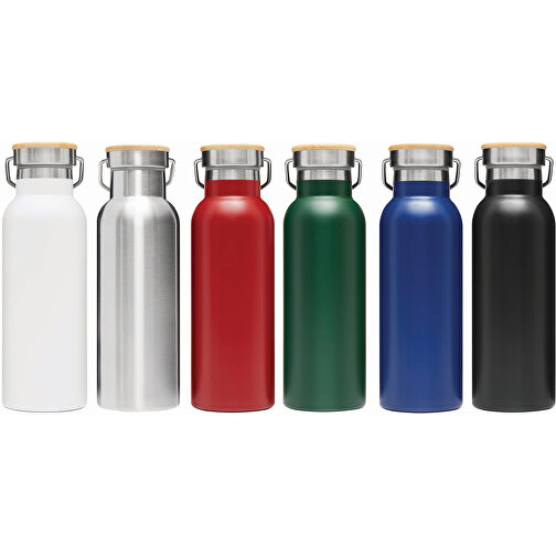 Vakuum-Trinkflasche ECO FLAVOUR , rot, Edelstahl / Bambus / Silikon, 22,30cm (Länge), Bild 8